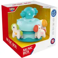 Zenélő doboz kék színben