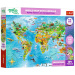 Treflik Világtérkép állatokkal oktató jellegű 104db-os puzzle - Trefl