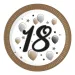 "18" év feliratos papírtányér 8db-os szett 23cm