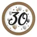 "30" év feliratos papírtányér 8db-os szett 23cm