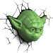 Star Wars Yoda 3D LED Fali lámpa