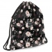 Ars Una: Flowery Black virágos tinédzser tornazsák, sportzsák 37,5x46cm