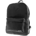 Must: Lekerekített bőrhatású lekerekített fekete iskolatáska, hátizsák 30x13x41cm