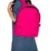 Must: Lekerekített pink négyrekeszes iskolatáska, hátizsák 32x17x42cm