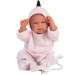 Llorens: Tina újszülött lány baba bébisárkányos ruhában 43cm
