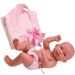Csecsemő baba rózsaszín takaróval 33 cm