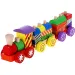Színes fa vonat építőelemekkel