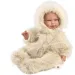 Llorens: Alicia 45cm-es síró baba cumival bársony bundában