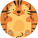 Tigris mintás 8db-os papírtányér szett 23cm-es