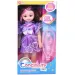 Divatbaba lila színű ruhában ékszerekkel és hang effektekkel 46cm
