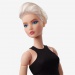 Barbie Looks szőke hajú baba fekete és ezüst ruhában - Mattel