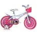 Barbie rózsaszín-fehér gyerek bicikli 12-es méretben - Dino Bikes kerékpár