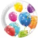 Színes lufik papírtányér 8db-os szett 23cm