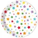 Csillagos 8db-os papírtányér szett 23cm-es