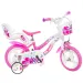 Flappy 12” gyerek bicikli kosárral és babaüléssel rózsaszín-fehér színben - Dino Bikes kerékpár