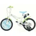 Bluey 14” gyerek bicikli kulacstartóval és oldalkerekekkel fehér-kék-zöld színben – Dino Bikes kerékpár