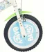 Bluey 14” gyerek bicikli kulacstartóval és oldalkerekekkel fehér-kék-zöld színben – Dino Bikes kerékpár