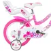 Flappy 14” gyerek bicikli kosárral és babaüléssel rózsaszín-fehér színben – Dino Bikes kerékpár