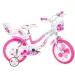 Flappy 16” gyerek bicikli kosárral és babaüléssel rózsaszín-fehér színben – Dino Bikes kerékpár