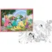 Disney Hercegnők szivárvány 2 az 1-ben 108db-os puzzle és színező 70x50cm - Lisciani