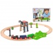 Eichhorn: Ovális fa sínpálya szett daruval