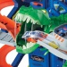 Hot Wheels: T-rex ultimate garázs kisautóval 90cm- Mattel