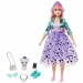 Barbie Princess Adventure: Hercegnő baba pink hajjal, lila szettben - Mattel