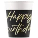 Elegáns szülinapi „Happy Birthday” feliratú papírpohár 8db-os szett 200ml