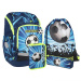 Spirit: Foci mintás iskolatáska, hátizsák 4db-os szett 32x19x44cm