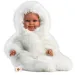 Llorens: Luka 45cm-es mosolygós baba cumival fehér bársony bundában