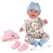 Llorens: 2 az 1-ben Tala és Talo 44cm-es újszülött baba hanggal, rózsaszín és kék kiegészítőkkel