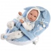 Llorens: Bimbo 35cm-es újszülött fiú baba kék hordozóval