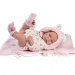 Llorens: Nica 40cm-es újszülött lány baba rózsaszín pelenkázóval, cumival és 4db különböző ruhával