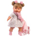 Llorens: Alexandra 42cm-es síró baba cumival rózsaszín kabátban