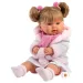Llorens: Alexandra 42cm-es síró baba cumival rózsaszín bojtos sállal