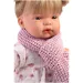 Llorens: Joelle 38cm-es baba hanggal kötött kabátban sállal