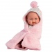 Llorens: Bebita 26cm-es kislány baba rózsaszín fürdőköpennyel