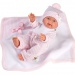 Llorens: Bebita 26cm-es kislány baba rózsaszín takaróval