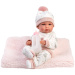 Llorens: Bimba 35cm-es újszülött baba cumisüveggel és takaróval