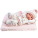 Llorens: Bimba 35cm-es újszülött baba cumisüveggel és takaróval