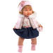 Llorens: Carla 42cm-es síró baba cumival kék szoknyában