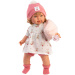 Llorens: Carla 42cm-es síró baba cumival szívecskés sapkában