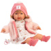 Llorens: Carla 42cm-es síró baba cumival szívecskés sapkában