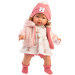 Llorens: Carla 42cm-es síró baba cumival szívecskés sapkában