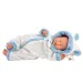 Llorens: Fiú csecsemő baba gólya mintás puha pizsamában 31cm