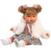 Llorens: Joelle 38cm-es síró baba cumival fehér kabátban