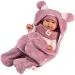 Llorens: Mimi 42cm-es síró baba rózsaszín macifüles puha hálózsákkal