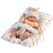 Llorens: Mimi 42cm-es síró baba füles sapkában párnával