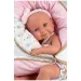 Llorens: Nica 40cm-es újszülött baba fagyi mintás ruhában ágyikóval