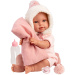 Llorens: Olivia 38cm-es síró baba takaróval